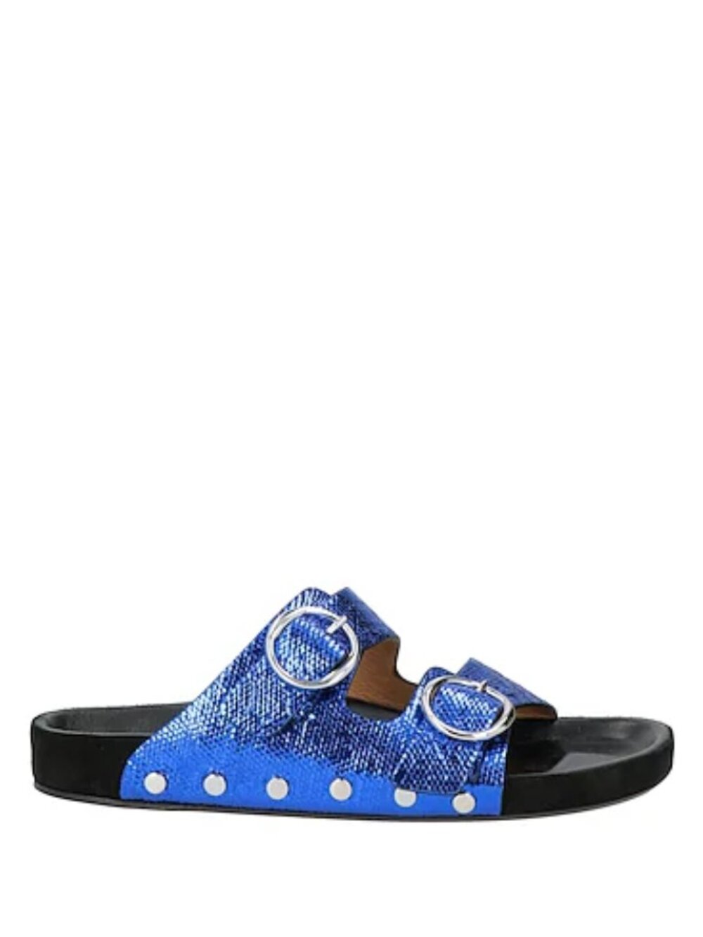 Isabel Marant Leather mules metalic blue size 40